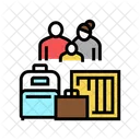 Family Refugee Luggage Icon