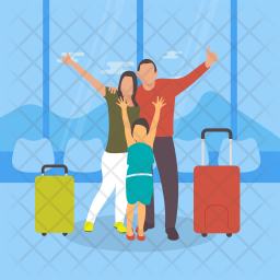 Family Enjoying Vacations Icon
