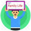 Family Life Board Handheld Banner Placard Icon