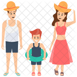 Family on Beach Icon