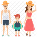 Family on Beach  Icon