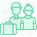 Family Vacation Duotone Line Icon Icon