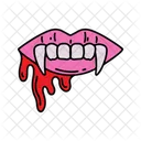 Fangs Colored Outline Party Halloween Icon
