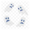 Fantasmas Assustadores Casa Assombrada Halloween Fantasma De Desenho Animado Ícone