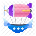 Fantasy Airship Transport Travel Icon