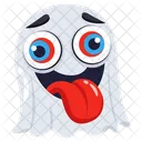Fantome Drole Langue Sortie Personnage D Halloween Icône