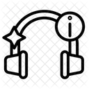 Faq head phone  with dangerous in button  Icon