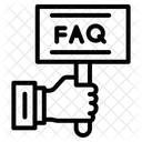 Faq in board  with in hand  Icon