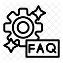 Faq in board  with setting and sparkle  Icon