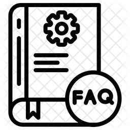 Faq in button with calendar with setting in cover book  Icon