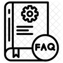 Faq in button with calendar with setting in cover book  Icon