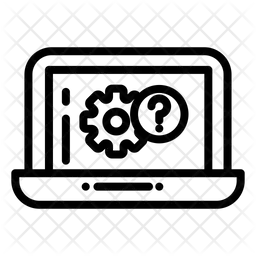모니터 노트북에 있는 버튼에 물음표가 있는 자주 묻는 질문 설정  아이콘