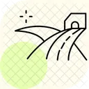 道路のある農地 アイコン
