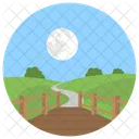 Farm Road Field Road Street Lamps Icon