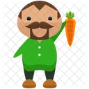 Farmer Farming Carrot Icon