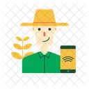 Farmer Smartphone Technology Icon