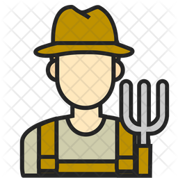 Farmer Icon - Download in Colored Outline Style