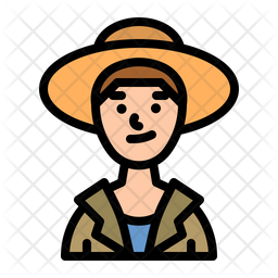 Farmer Icon - Download in Colored Outline Style