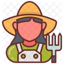 Farmer Peasant Plough Woman Icon