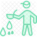 Farmer Collecting Rain Farmer Collecting Icon
