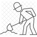 Farmer Digging Farm Icon