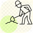 農夫が掘っている アイコン