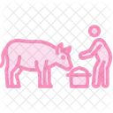 Farmer Feeding Cow Farmer Feeding Icon