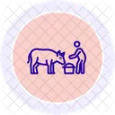 Farmer Feeding Cow Farmer Feeding Icon