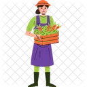 Farming Harvest Woman Icon