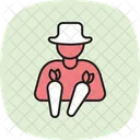 Farmer holding carrots  Icon