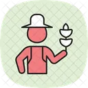 Farmer holding harvest  Icon
