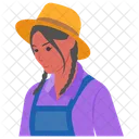 Farmer Peasant Girl Icon