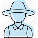 Farmer In Straw Hat Farmer Straw Icon