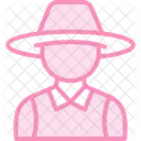 Farmer In Straw Hat Farmer Straw Icon