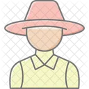 Farmer In Straw Hat Farmer Straw Icon