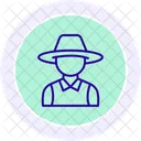 Farmer In Straw Hat Farmer Straw Icon