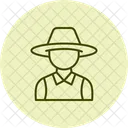 Farmer In Straw Hat Farmer Straw Icon
