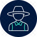 Farmer In Straw Hat Farmer Straw Icon