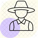 Farmer In Straw Hat Farmer Straw Icon