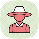 Farmer In Straw Hat Farmer Straw Icon