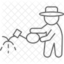 Farmer Watering Farmer Watering Icon