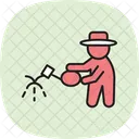 Farmer Watering Farmer Watering Icon
