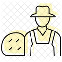 Farmer With Hay Bale Farmer Hay Icon