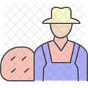 Farmer With Hay Bale Farmer Hay Icon