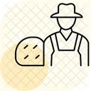 Farmer With Hay Bale Farmer Hay Icon