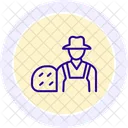 Farmer With Hay Bale Farmer Hay Icon