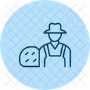 Farmer With Hay Bale Farmer Hay Icon