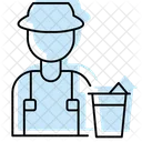 Farmer With Milk Bucket Farmer Milk Icon