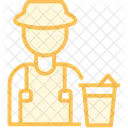 Farmer With Milk Bucket Farmer Milk Icon