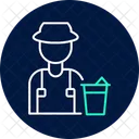 Farmer with milk bucket  Icon